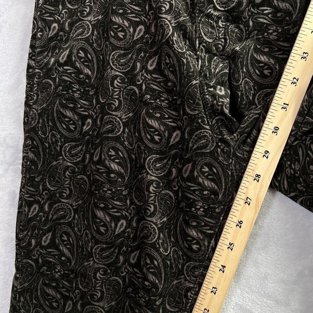 Anthropologie AG The High Rise‎ Stevie Ankle Pants 32R Paisley Print Velvet - Picture 10 of 15